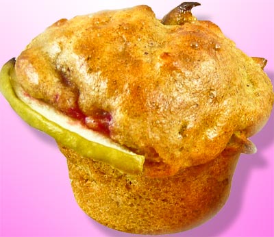 Muffins aux fraises et à la pomme
